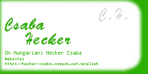 csaba hecker business card
